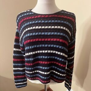 Dana B. And Karen Multi Color Cotton Knit Sweater Sz L